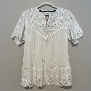 Breezy White 100% Cotton Boho Blouse ~ Knox Rose ~ Size S